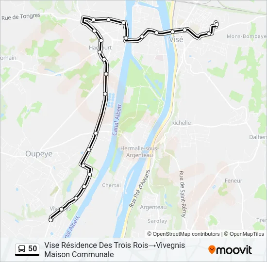 50 Bus Line Map