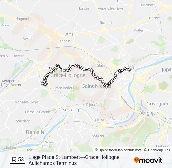53 Bus Line Map