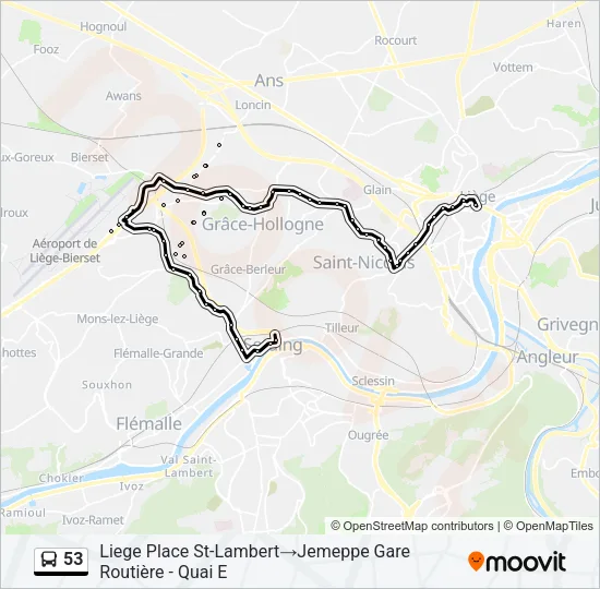 53 Bus Line Map