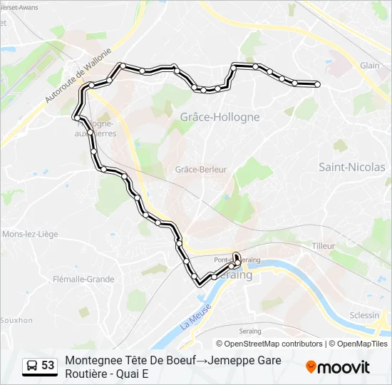 53 Bus Line Map