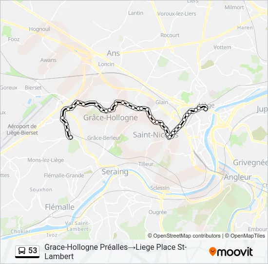53 Bus Line Map