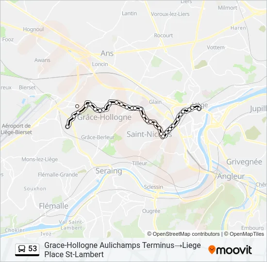 53 Bus Line Map