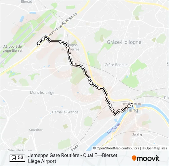 53 Bus Line Map