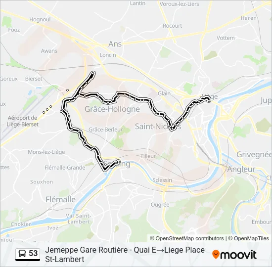 53 Bus Line Map