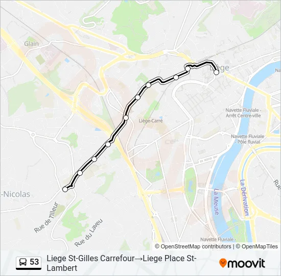 53 Bus Line Map