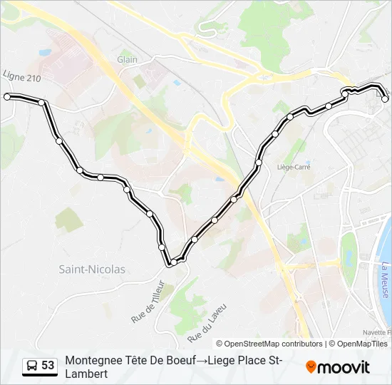 53 Bus Line Map