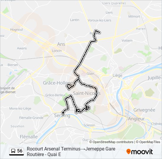 56 bus Line Map