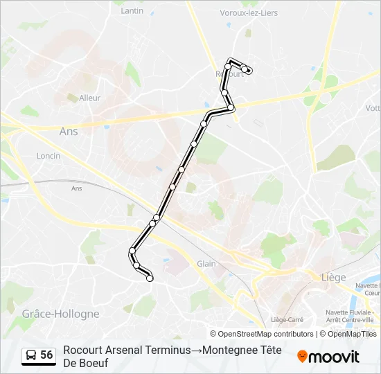 56 Bus Line Map