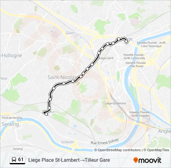 61 Bus Line Map