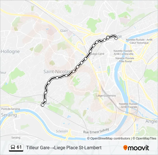 61 Bus Line Map