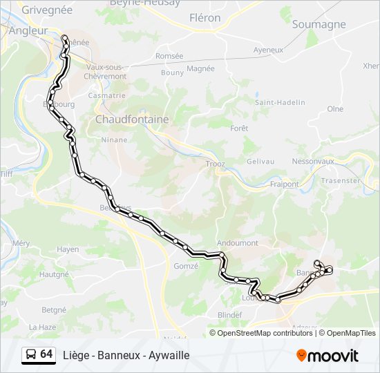 Plan de la ligne 64 de bus