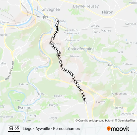 65 Bus Line Map