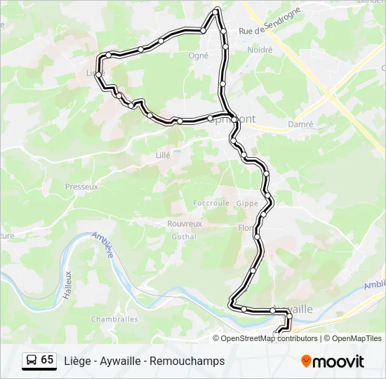 65 Bus Line Map