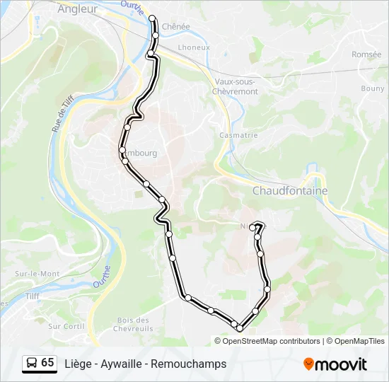 65 Bus Line Map