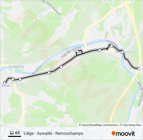 65 Bus Line Map