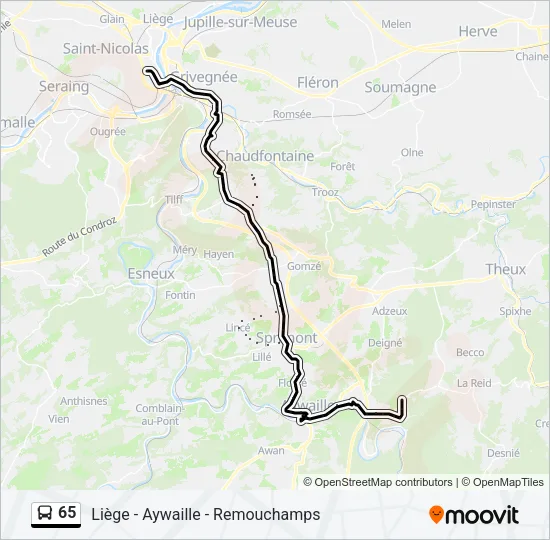65 Bus Line Map