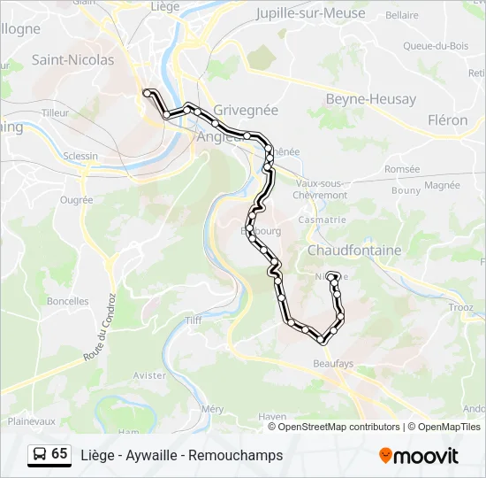 65 Bus Line Map