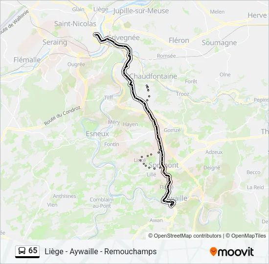 65 Bus Line Map