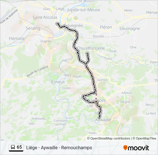 65 Bus Line Map