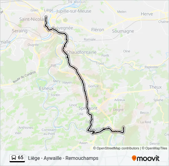 65 Bus Line Map
