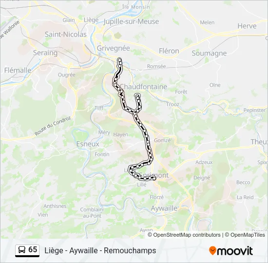 65 Bus Line Map