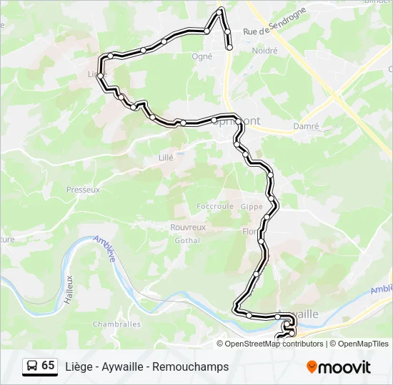 65 Bus Line Map