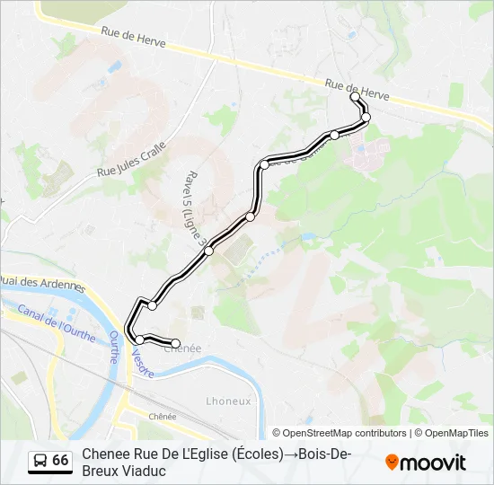 66 Bus Line Map