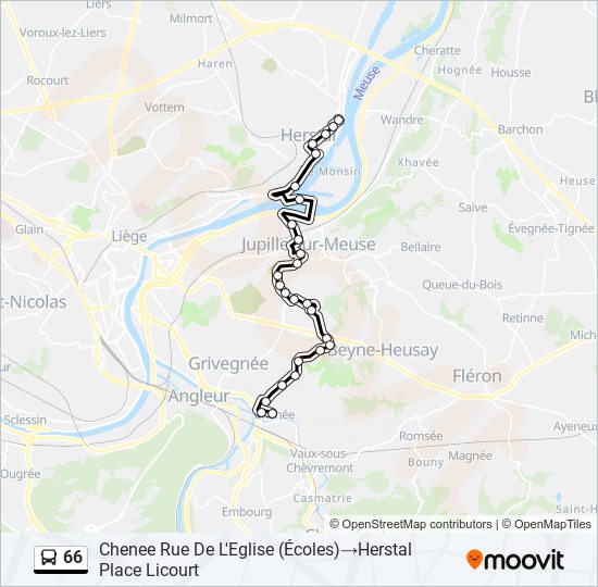 66 bus Line Map