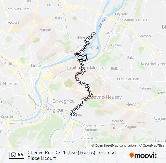 66 Bus Line Map