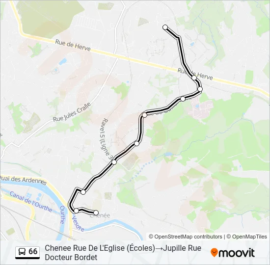 66 Bus Line Map