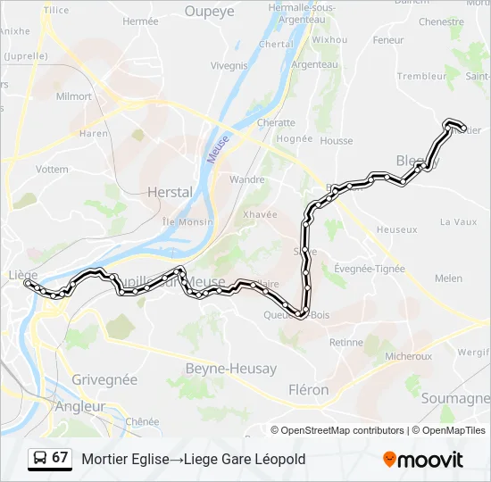 67 Bus Line Map