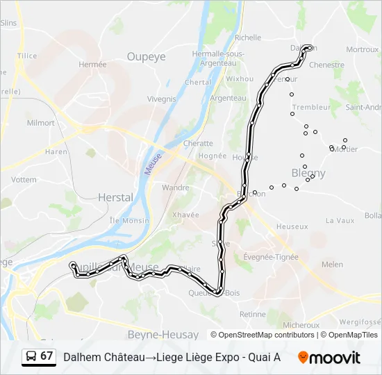 67 Bus Line Map