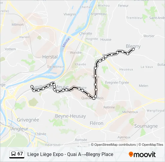 67 Bus Line Map