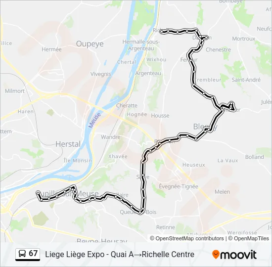 67 Bus Line Map