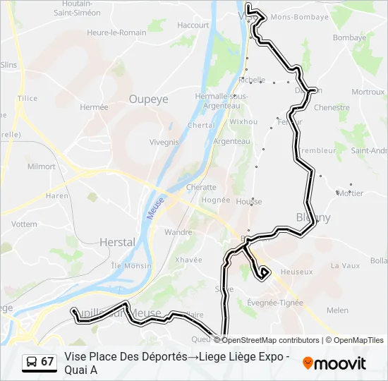 67 Bus Line Map