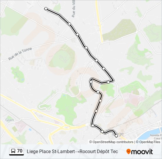 70 bus Line Map