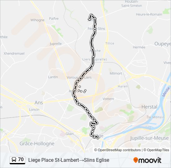 70 bus Line Map