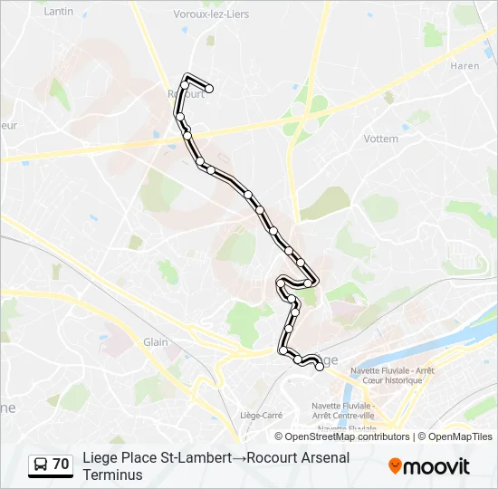 70 Bus Line Map