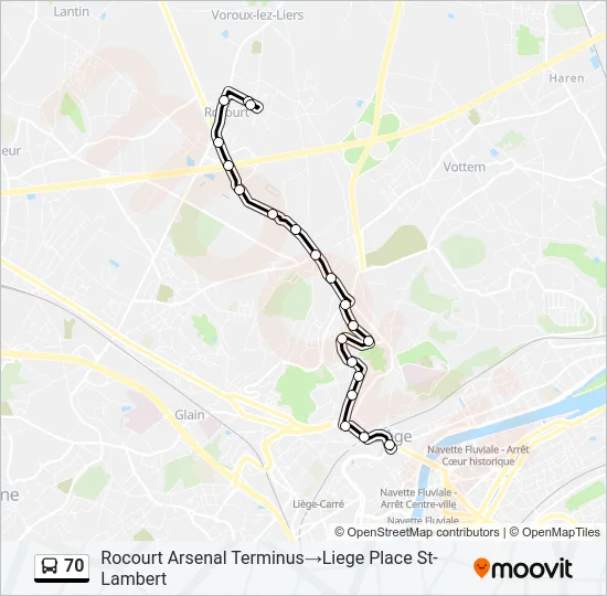 70 Bus Line Map