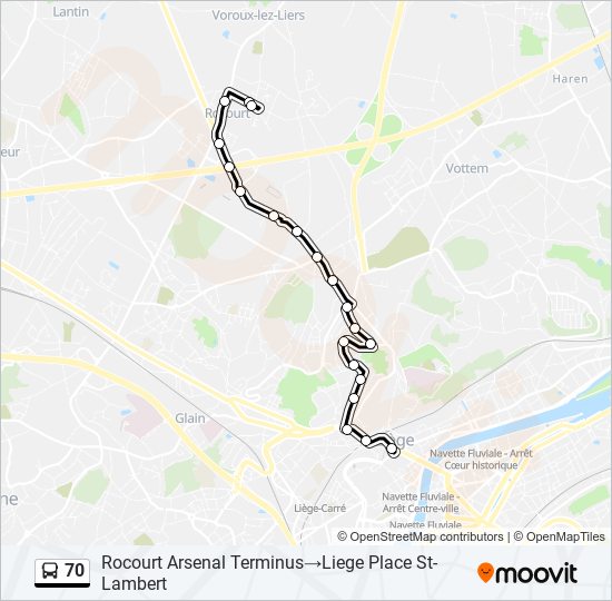 70 bus Line Map