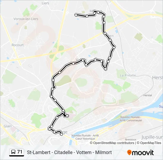 71 Bus Line Map
