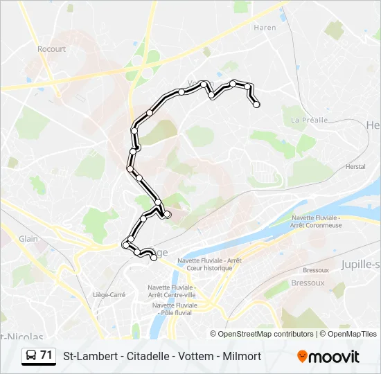 71 Bus Line Map