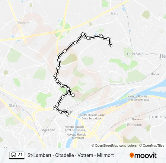 71 Bus Line Map