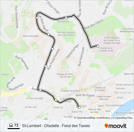 72 bus Line Map