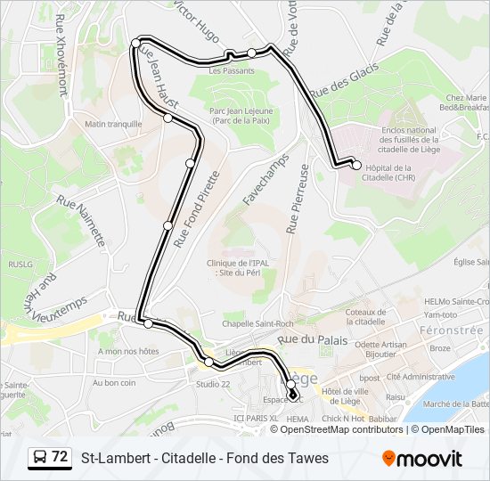 72 bus Line Map