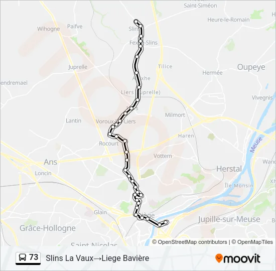 73 Bus Line Map