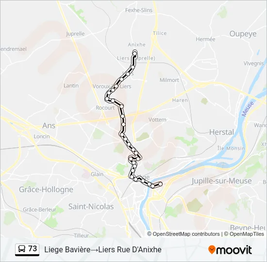 73 Bus Line Map