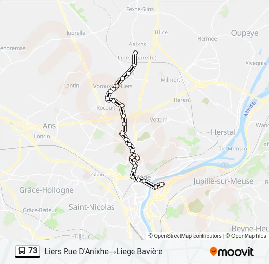 73 Bus Line Map