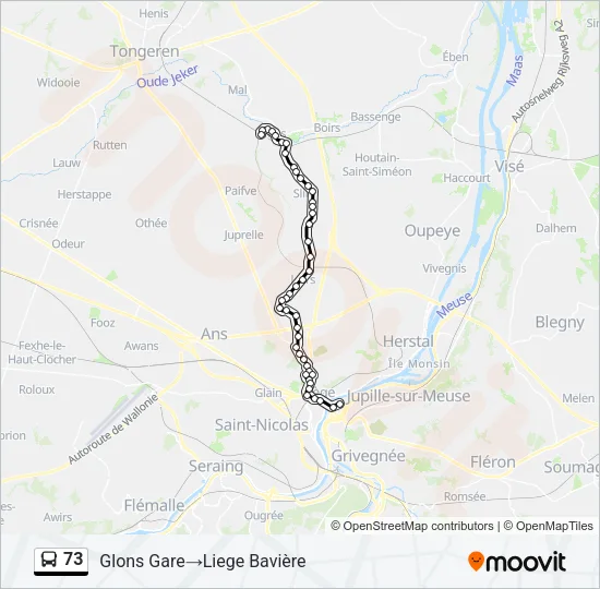 73 Bus Line Map