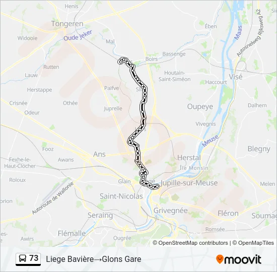 73 Bus Line Map